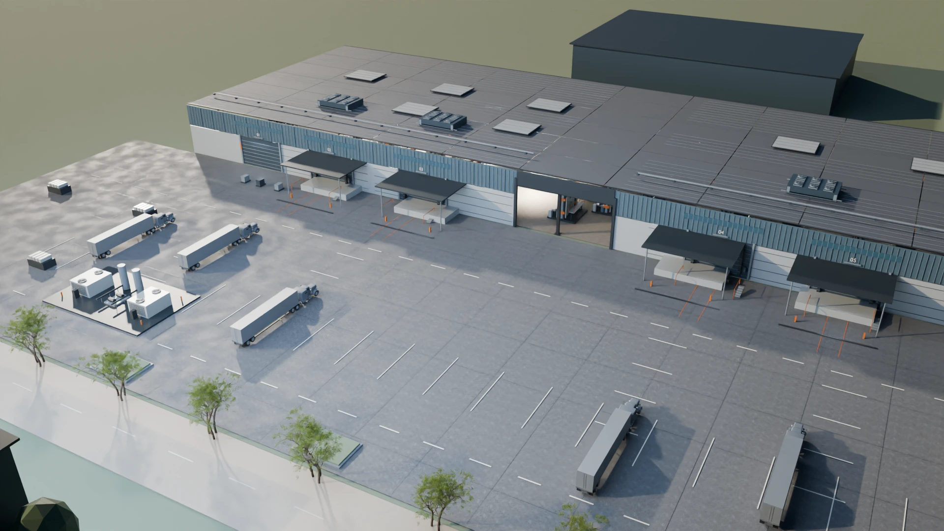Manufacturing hall overview.